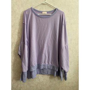 Hailey & Co women's large long sleeve oversized purple top